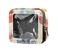 Gummy Bears - Bolsa de maquillaje de viaje, pequeña bolsa de cosméticos portátil, organizador de neceser con cremallera y ventanas transparentes para mujer, multicolor, Talla única