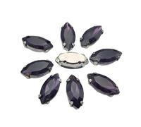 Gumney 20 diamantes de imitación de cristal de ojo de caballo, 4 x 15 mm para coser con adornos de garra para bolsos, zapatos, bodas, manualidades, ropa, joyería, color morado 1