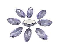 Gumney 20 diamantes de imitación de cristal de ojo de caballo, 6 x 12 mm para coser con adornos de garra para bolsos, zapatos, bodas, manualidades, ropa, joyería, color morado 2