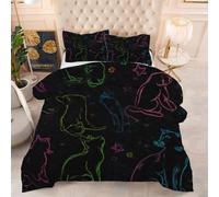 Gumntun Edredón Cama 105-200x200 cm Dibujo De Colores, Microfibra Lavable y Transpirable 3D Juego de Ropa, Matrimonial FáCil Lavar Juego de Cama Estampado para Regalo