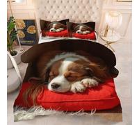 Gumntun Edredón Cama 105-200x200 cm NiñO con Perro MarróN, Microfibra Lavable y Transpirable 3D Juego de Ropa, Matrimonial FáCil Lavar Juego de Cama Estampado para Regalo
