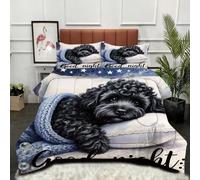 Gumntun Edredón Cama 105-200x200 cm Perro Osito Buenas Noches, Microfibra Lavable y Transpirable 3D Juego de Ropa, Matrimonial FáCil Lavar Juego de Cama Estampado para Regalo_22992a