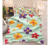 Gumntun Edredon Estampado Cama 90-135x200 cm Flores De Colores, 3D Impresión Juego de Cama de 3 Piezas 135x200, Transpirable y Supersuave Juego de Ropa para Las 4 Estaciones