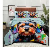 Gumntun Edredón Estampado Cama 90-150x200 cm NiñA Bailarina MarróN, 3 Piezas Edredon Lavable sin Funda, 3D Impresión Microfibra Juego de Cama (2 Funda de Almohada 50x75 cm)_B9003