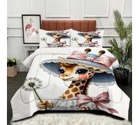 Gumntun Edredones Cama 150-220x240 cm Conejo Adulto, Microfibra Esponjosa Impreso Edredón sin Funda, 3D Estampado Juego de Cama con 2 Funda de Almohada (50x75 cm)_B4355