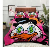 Gumntun Edredones Cama 180-240x260 cm Joven con Cabeza De LeóN Colorida, Exquisito 3D Edredón Impreso sin Funda, 3 Piezas Microfibra Matrimonial Juego de Cama con 2 Funda de Almohada 50x75 cm_B7404