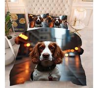 Gumntun Edredones Cama 180-240x260 cm Perro MarróN, Exquisito 3D Edredón Impreso sin Funda, 3 Piezas Microfibra Matrimonial Juego de Cama con 2 Funda de Almohada 50x75 cm
