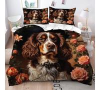 Gumntun Funda Nórdica 200x200 cm Perro MarróN Rosa, Ligero Juegos de Fundas para Edredón, Impreso en 3D Conjuntos de Cama para Todas Las Estaciones (2 Funda de Almohada 50x75 cm)_21960a