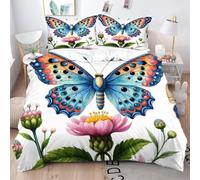 Gumntun Funda Nórdica 220x240 cm Flor ArcoíRis Colorida, Decorativa Microfibra Juego de Ropa de Cama, 3D Estampada Conjuntos de Cama con 2 Fundas de Almohada 50x75 cm_B3761