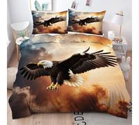 Gumntun Funda Nórdica 240x260 cm áGuila 3D MarróN, 3D Juego de Ropa de Cama, Fácil Cuidado Fundas de Edredón con 1 Funda Nórdica 240x260 cm & 2 Funda de Almohada 50x75 cm_17366a