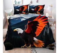 Gumntun Funda Nórdica 240x260 cm áGuila 3D para NiñOs, 3D Juego de Ropa de Cama, Fácil Cuidado Fundas de Edredón con 1 Funda Nórdica 240x260 cm & 2 Funda de Almohada 50x75 cm_16922a