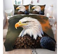 Gumntun Funda Nórdica 240x260 cm áGuila Calva 3D MarróN, 3D Juego de Ropa de Cama, Fácil Cuidado Fundas de Edredón con 1 Funda Nórdica 240x260 cm & 2 Funda de Almohada 50x75 cm_17198a