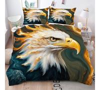 Gumntun Funda Nórdica 240x260 cm áGuila NiñO, 3D Juego de Ropa de Cama, Fácil Cuidado Fundas de Edredón con 1 Funda Nórdica 240x260 cm & 2 Funda de Almohada 50x75 cm_16286a