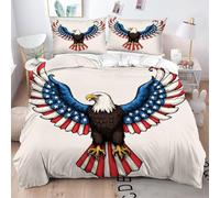 Gumntun Funda Nórdica 240x260 cm Bandera con áGuila, 3D Juego de Ropa de Cama, Fácil Cuidado Fundas de Edredón con 1 Funda Nórdica 240x260 cm & 2 Funda de Almohada 50x75 cm_20078a