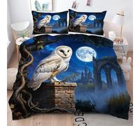 Gumntun Funda Nórdica 240x260 cm BúHo Animal en 3D, 3D Juego de Ropa de Cama, Fácil Cuidado Fundas de Edredón con 1 Funda Nórdica 240x260 cm & 2 Funda de Almohada 50x75 cm_B15018