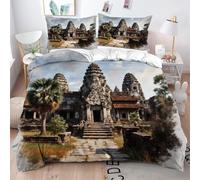 Gumntun Funda Nórdica 240x260 cm Castillo 3D para NiñOs, 3D Juego de Ropa de Cama, Fácil Cuidado Fundas de Edredón con 1 Funda Nórdica 240x260 cm & 2 Funda de Almohada 50x75 cm_B8214