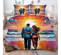 Gumntun Funda Nórdica 240x260 cm DíA De San ValentíN Naranja, 3D Juego de Ropa de Cama, Fácil Cuidado Fundas de Edredón con 1 Funda Nórdica 240x260 cm & 2 Funda de Almohada 50x75 cm_B6