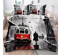 Gumntun Funda Nórdica 240x260 cm Hombre en AutobúS 3D, 3D Juego de Ropa de Cama, Fácil Cuidado Fundas de Edredón con 1 Funda Nórdica 240x260 cm & 2 Funda de Almohada 50x75 cm_B15642