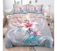 Gumntun Funda Nórdica 240x260 cm Mujer con Flores 3D, 3D Juego de Ropa de Cama, Fácil Cuidado Fundas de Edredón con 1 Funda Nórdica 240x260 cm & 2 Funda de Almohada 50x75 cm_B16170