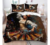 Gumntun Funda Nórdica 240x260 cm NiñA Bailarina MarróN, 3D Juego de Ropa de Cama, Fácil Cuidado Fundas de Edredón con 1 Funda Nórdica 240x260 cm & 2 Funda de Almohada 50x75 cm_B9006