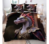 Gumntun Funda Nórdica 240x260 cm NiñO Dinosaurio 3D, 3D Juego de Ropa de Cama, Fácil Cuidado Fundas de Edredón con 1 Funda Nórdica 240x260 cm & 2 Funda de Almohada 50x75 cm_B15654
