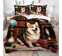 Gumntun Funda Nórdica 240x260 cm Perro Animal De La Tierra, 3D Juego de Ropa de Cama, Fácil Cuidado Fundas de Edredón con 1 Funda Nórdica 240x260 cm & 2 Funda de Almohada 50x75 cm_B11406