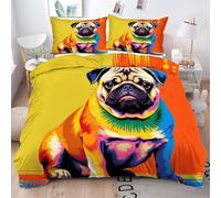 Gumntun Funda Nórdica 240x260 cm Perro Colorado, 3D Juego de Ropa de Cama, Fácil Cuidado Fundas de Edredón con 1 Funda Nórdica 240x260 cm & 2 Funda de Almohada 50x75 cm_B15510