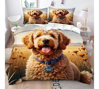 Gumntun Funda Nórdica 240x260 cm Perro Osito MarróN 3D, 3D Juego de Ropa de Cama, Fácil Cuidado Fundas de Edredón con 1 Funda Nórdica 240x260 cm & 2 Funda de Almohada 50x75 cm_21122a