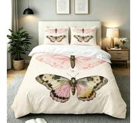 Gumntun Funda Nordica Cama 105-200x200 Mariposa Beige para Edredón-A320