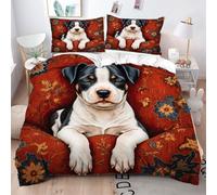 Gumntun Funda Nordica Cama 150-220x240 cm Perro MarróN, 3 Piezas Transpirable Microfibra Juego de Ropa de Cama, Exquisito Realista 3D Funda de Edredón para Dos Personas_B10271