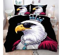 Gumntun Funda Nórdica Cama 180-240x260 cm NiñO áGuila Negra, Impresión 3D Microfibra Fundas de Edredón, Ropa de Cama con Cierre de Cremallera + 2 Funda de Almohada 50x75 cm_17180a