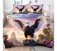 Gumntun Funda Nordica Cama 90-135x200 cm áGuila Morada, Microfibra Juego de Funda de Edredon, Juego de Ropa de Cama de 3 Piezas 35x200 cm y 1 Funda de Almohada 50x75 cm_16924a