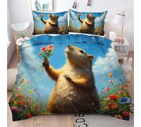Gumntun Funda Nordica Cama 90-135x200 cm MuñEco De Nieve Blanco, Microfibra Juego de Funda de Edredon, Juego de Ropa de Cama de 3 Piezas 35x200 cm y 1 Funda de Almohada 50x75 cm
