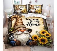 Gumntun Funda Nordica Cama 90-150x200 cm Girasol del Anciano Sin Rostro, Microfibra Muy Suave y Agradable Juego de Ropa de Cama, Transpirable Funda de Edredón con 2 Funda de Almohada 50x75 cm_20537a