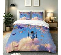 Gumntun Juego de Cama 220x240 cm Mariposa para Dos Personas-A178