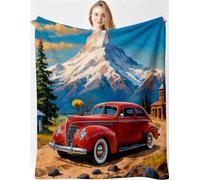 Gumntun Manta 3D 180x220 Coche Deportivo Rojo para Alla Camera da Letto-A1