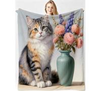 Gumntun Manta 3D 180x220cm Flor De Gato para Alla Camera da Letto-A11