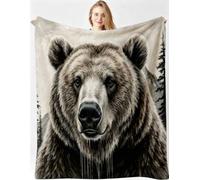 Gumntun Manta 3D 180x220cm Oso Gris para Alla Camera da Letto-A27