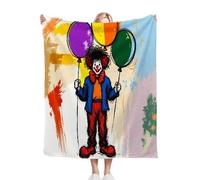 Gumntun Manta para Sofá Grandes 180x220 Payaso con Globos de Colores, Plaid Cama Ligera para Niño y Mascota, Flotilla Manta Mullida de Sofá para Hogar Oficina Viaje Niños y Adultos_B15478