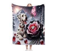 Gumntun Manta para Sofá Grandes 180x220 Perro Manchado Rosa, Plaid Cama Ligera para Niño y Mascota, Flotilla Manta Mullida de Sofá para Hogar Oficina Viaje Niños y Adultos_B4750