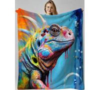 Gumntun Manta Polar Cama 150 Lagarto Animal, Plaid Mantitas Sofa para Cama Suave y Peluda de Doble Cara, Manta de Sofá de Cama o de Sala de Estar - 220x240 cm_B21083