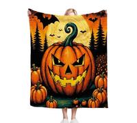 Gumntun Manta Polar Cama 150 Monstruo de Calabaza, Plaid Mantitas Sofa para Cama Suave y Peluda de Doble Cara, Manta de Sofá de Cama o de Sala de Estar - 220x240 cm