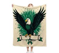 Gumntun Manta Polar Cama 90 áGuila De Cabeza Verde, Súper Suave Manta Polar de Microfibra y Franela, Muy Suave y Acogedora Mantitas Sofa para Niño y Mascota - 150x200 cm_20669a