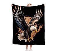 Gumntun Manta Polar Cama 90 áGuila Negra Joven, Súper Suave Manta Polar de Microfibra y Franela, Muy Suave y Acogedora Mantitas Sofa para Niño y Mascota - 150x200 cm_20009a
