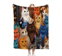 Gumntun Manta Polar Cama 90 Estampado Oleado Pintura Al óLeo, Súper Suave Manta Polar de Microfibra y Franela, Muy Suave y Acogedora Mantitas Sofa para Niño y Mascota - 150x200 cm_B8277