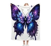 Gumntun Mantas Cama 105-180x220 Mujer con Mariposa Morada, Suave Cálida Transpirable Manta de Microfibra, Exquisita y Cálida Frazada para Todas Las Estaciones - 180x220 cm_B14572