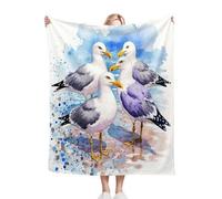 Gumntun Mantas Cama 150-220x240 cm Paloma Animal Adulto, Elegante Manta de Estampado para Cama, Super Caliente Mullida Frazada de Peluche para Ideas de Regalo_B2309