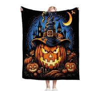 Gumntun Mantas Cama 90-135x150 cm Monstruo de Calabaza, Sofá Manta Cálida con Estampado 3D, Frazada Suave Ligero y Transpirable para Todas Las Estaciones - 135x150