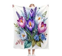 Gumntun Mantas Cama 90-135x150 cm TulipáN de Colores, Sofá Manta Cálida con Estampado 3D, Frazada Suave Ligero y Transpirable para Todas Las Estaciones - 135x150_B14546