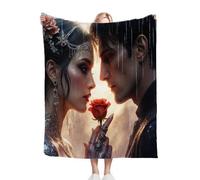 Gumntun Mantas para Sofa 135x150 Flor Rosa Animal Perro, Mantas para Sofá de Franela Suave, Adultos Niños Viajes Franela Mantitas para Toda Estación - 135x150 cm_B2840